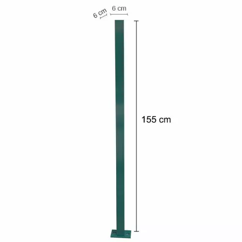 Palo quadrato h 155 cm con piastra per rete metallica RAVEL