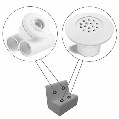 Bocchette idromassaggio e ad insufflaggio per panca ROMA