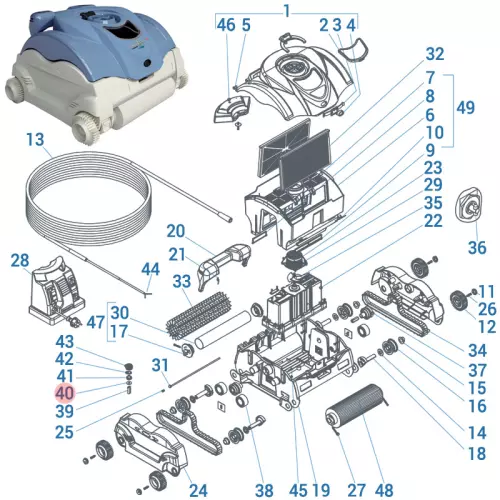 40_Rondella connettore blocco motore per robot Hayward