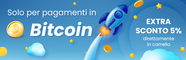 Extra Sconto 5% se paghi in Bitcoin