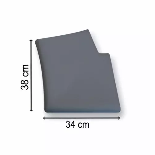 Bordo ANGOLO DESTRO SCALA ROMANA 34 x 38 cm Grigio liscio per piscina