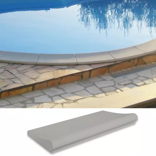 Bordo piscina sagomato GRIGIO liscio