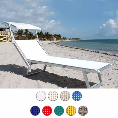 Lettino da giardino KALIKA in alluminio, a 3 posizioni