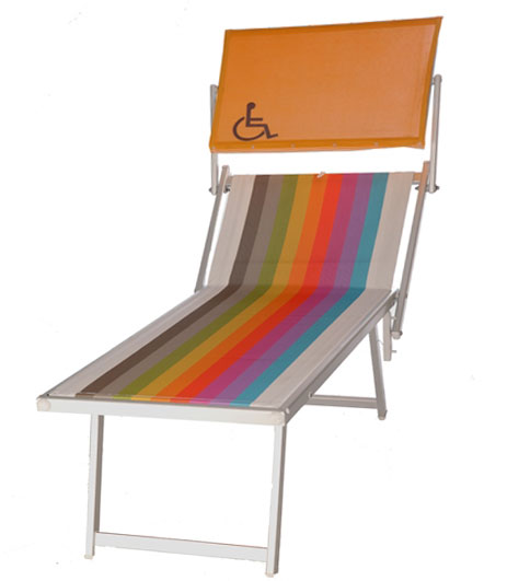 Lettino prendisole per soggetti con difficolt&Atilde;&nbsp; motorie BLUMA, in alluminio