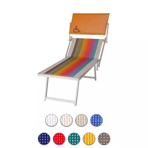 Lettino prendisole per soggetti con difficoltà motorie BLUMA, in alluminio
