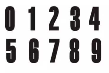 Numeri adesivi per blocchi di partenza da 0 a 9