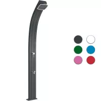 Doccia solare per esterno SPRING CURVA 30 LITRI in alluminio, con lavapiedi