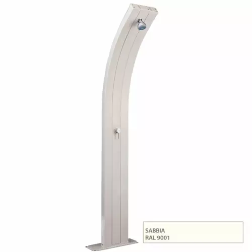 Doccia solare da giardino DADA CURVA 40 LITRI, in alluminio : Colore SABBIA