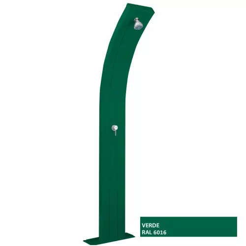 Doccia solare da giardino DADA CURVA 40 LITRI, in alluminio : Colore VERDE