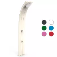 Doccia solare per giardino DADA CURVA 40 LITRI in alluminio, con lavapiedi