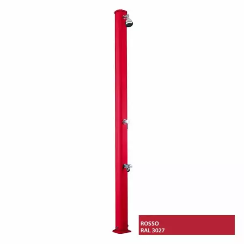Doccia solare da giardino BIG JOLLY 40 LITRI in alluminio, con lavapiedi : Colore ROSSO