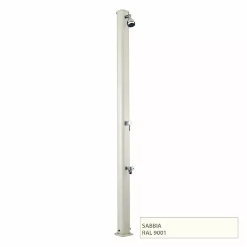 Doccia solare da giardino BIG JOLLY 40 LITRI in alluminio, con lavapiedi : Colore SABBIA