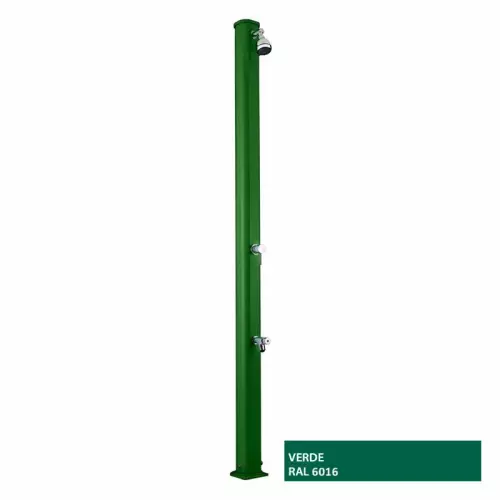 Doccia solare da giardino BIG JOLLY 40 LITRI in alluminio, con lavapiedi : Colore VERDE