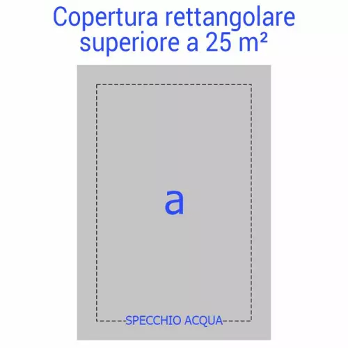 Copertura Invernale per piscina GEOCOVER 240 gr/m² con occhielli e corda - Forma rettangolare SUPERIORE a 25 m²