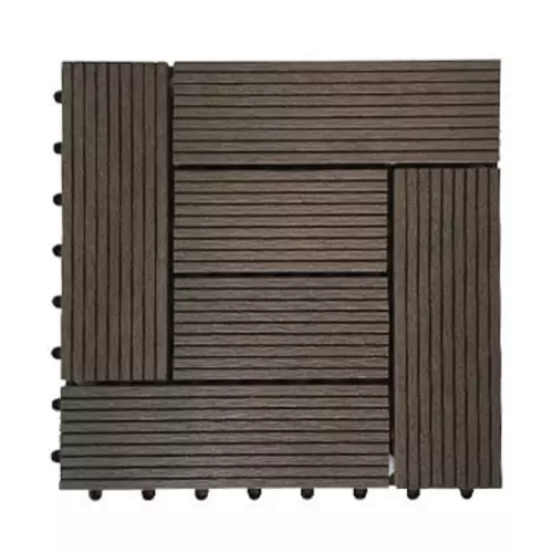 Quadrotta in legno composito WPC BAMBOO 31x31 cm per pavimentazione - Scatola da 11 pezzi