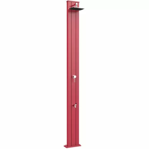 Doccia solare da giardino SPRING S 30 LITRI in alluminio, con lavapiedi : Colore ROSSO