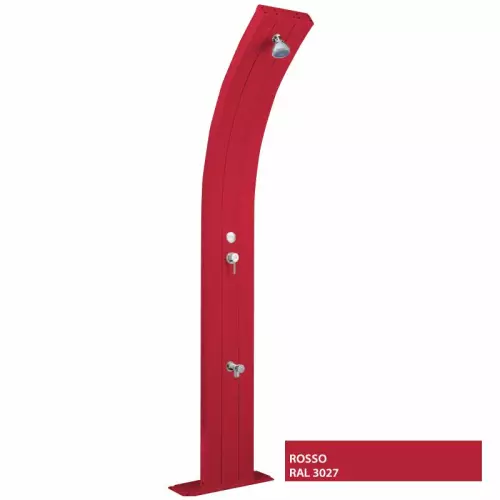 Doccia solare DADA 40 LITRI con temporizzatore e lavapiedi, in alluminio : Colore ROSSO