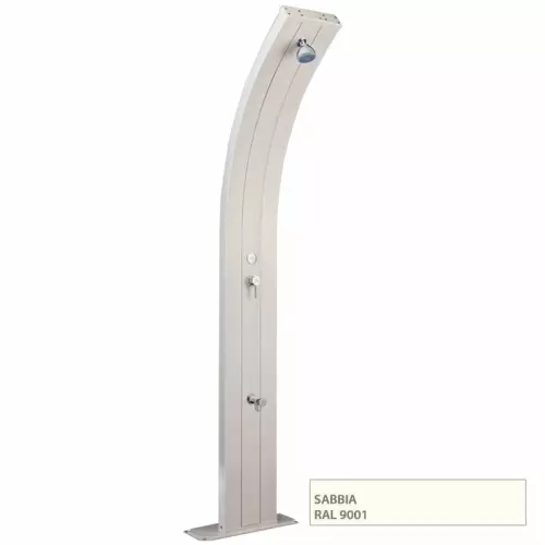 Doccia solare DADA 40 LITRI con temporizzatore e lavapiedi, in alluminio : Colore SABBIA