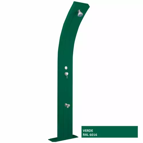 Doccia solare DADA 40 LITRI con temporizzatore e lavapiedi, in alluminio : Colore VERDE