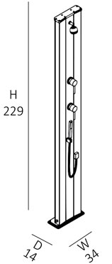 Doccia solare DADA S 40 litri con doccetta mobile