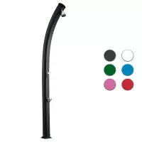 Doccia solare per esterno JOLLY CURVA 25 LITRI, in alluminio con lavapiedi