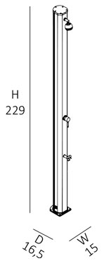 Doccia solare da esterno JOLLY S 25 LITRI con miscelatore e lavapiedi Doccia solare da esterno JOLLY S 25 LITRI con miscelatore e lavapiedi