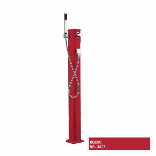 Doccia solare JOLLY GO 17,5 LITRI con doccetta mobile, in alluminio : ROSSO