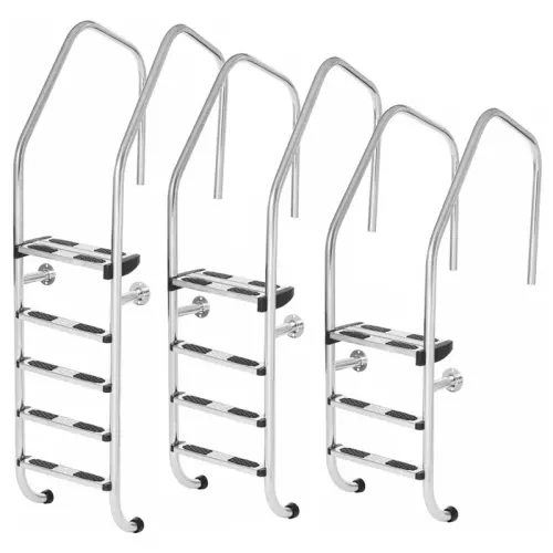 Scaletta FINLANDESE in acciaio inox AISI 316L per bordo a sfioro