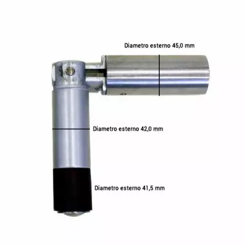Snodo Ø 42/43 mm per ribaltamento scaletta in acciaio inox 304 e alluminio anodizzato (2 pz)