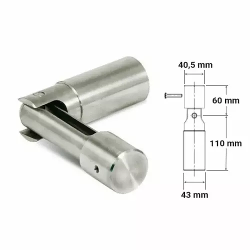 Snodo Ø 40,5/43 mm per ribaltamento scaletta piscina in acciaio inox 304 (2 pz)