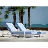 Lettino da giardino HOLIDAY in alluminio, con cuscino