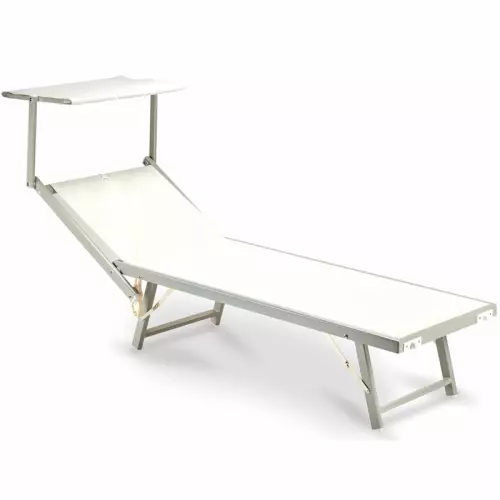 Lettino prendisole da giardino IBIZA in alluminio  : BIANCO