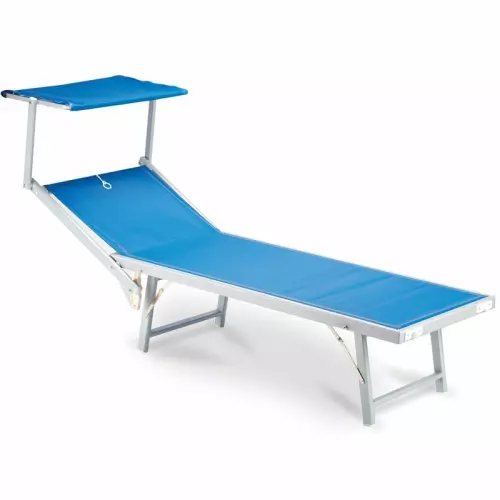 Lettino prendisole da giardino IBIZA in alluminio  : BLU