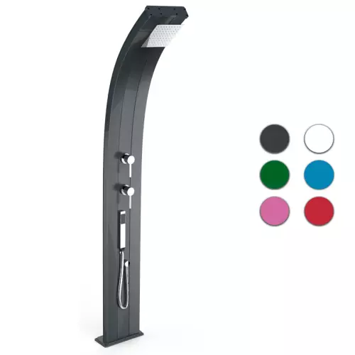 Doccia da giardino DADA CURVA con doccetta mobile, in alluminio