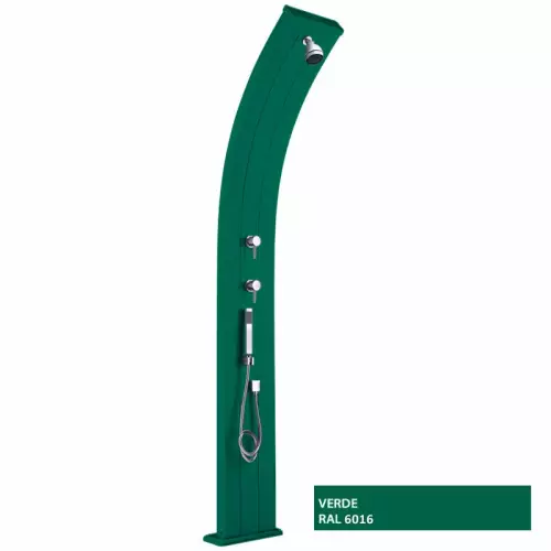 Doccia da giardino DADA CURVA con doccetta mobile, in alluminio : Colore VERDE