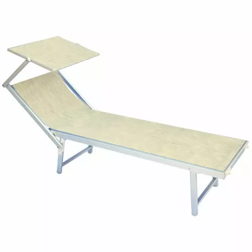 Lettino prendisole in alluminio MARE, con tettuccio : SABBIA