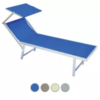 Lettino prendisole in alluminio MARE, con tettuccio