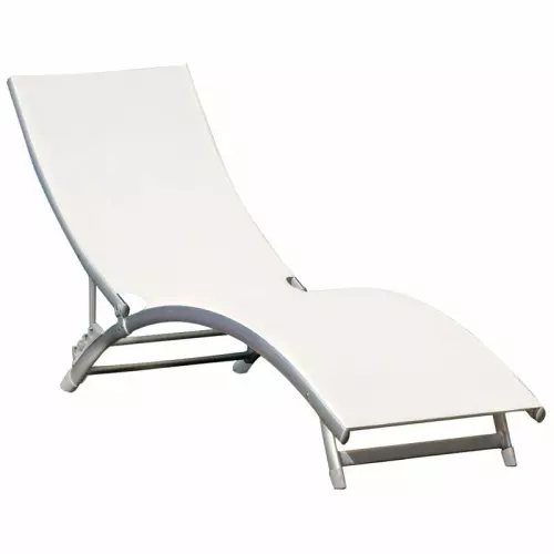 Lettino prendisole in alluminio ONDA : ECRU