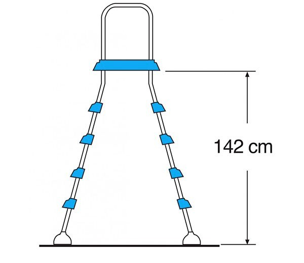 Scaletta a ponte Inox GRE 2x4 gradini h.142 - con piattaforma