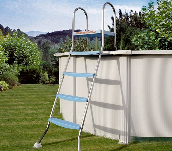 Scaletta a ponte Inox GRE 2x4 gradini h.142 - con piattaforma