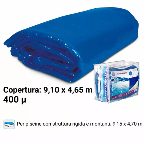 Copertura Isotermica Gre 9,10 x 4,65 m, spessore 400 µ per piscine ovali 9,15 x 4,70 m