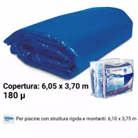 Copertura Isotermica  Gre 6,05 x 3,70 m, spessore 180 µ per piscine ovali 6,10 x 3,75 m