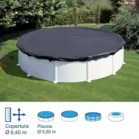 Copertura invernale in polietilene 120 gr/m² Gre Ø 6,40 m per piscine circolari di Ø 5,50 m