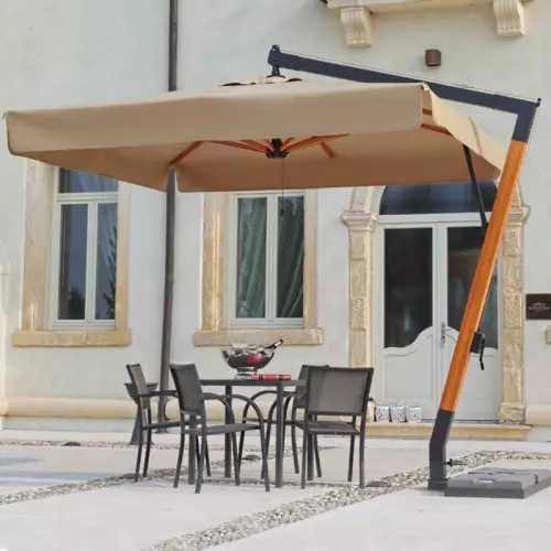 Ombrellone da giardino ERICE in allumino e legno, a braccio laterale, girevole