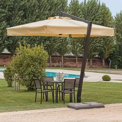 Ombrellone da giardino in allumino ALCAMO a braccio laterale, girevole