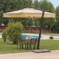 Ombrellone da giardino in allumino ALCAMO a braccio laterale, girevole