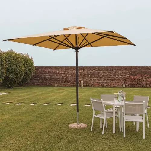 Ombrellone da giardino in alluminio SALEMI, con palo centrale e doppia carrucola