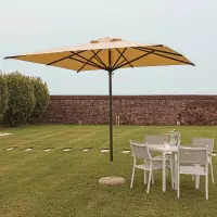 Ombrellone da giardino in alluminio SALEMI, con palo centrale e doppia carrucola