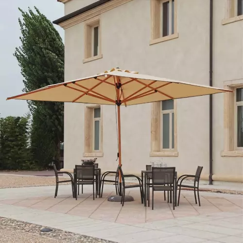 Ombrellone da giadino MODICA, in legno a chiusura telescopica