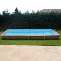 Piscina in pietra ricostruita effetto legno NATURALIS 4,67 x 3,24 x h 1,28 m